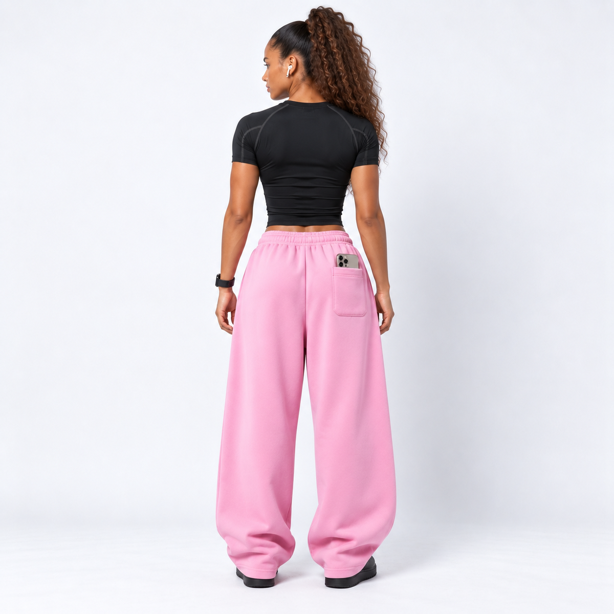 PANTALON BUZO BAGGY ROSADO v2