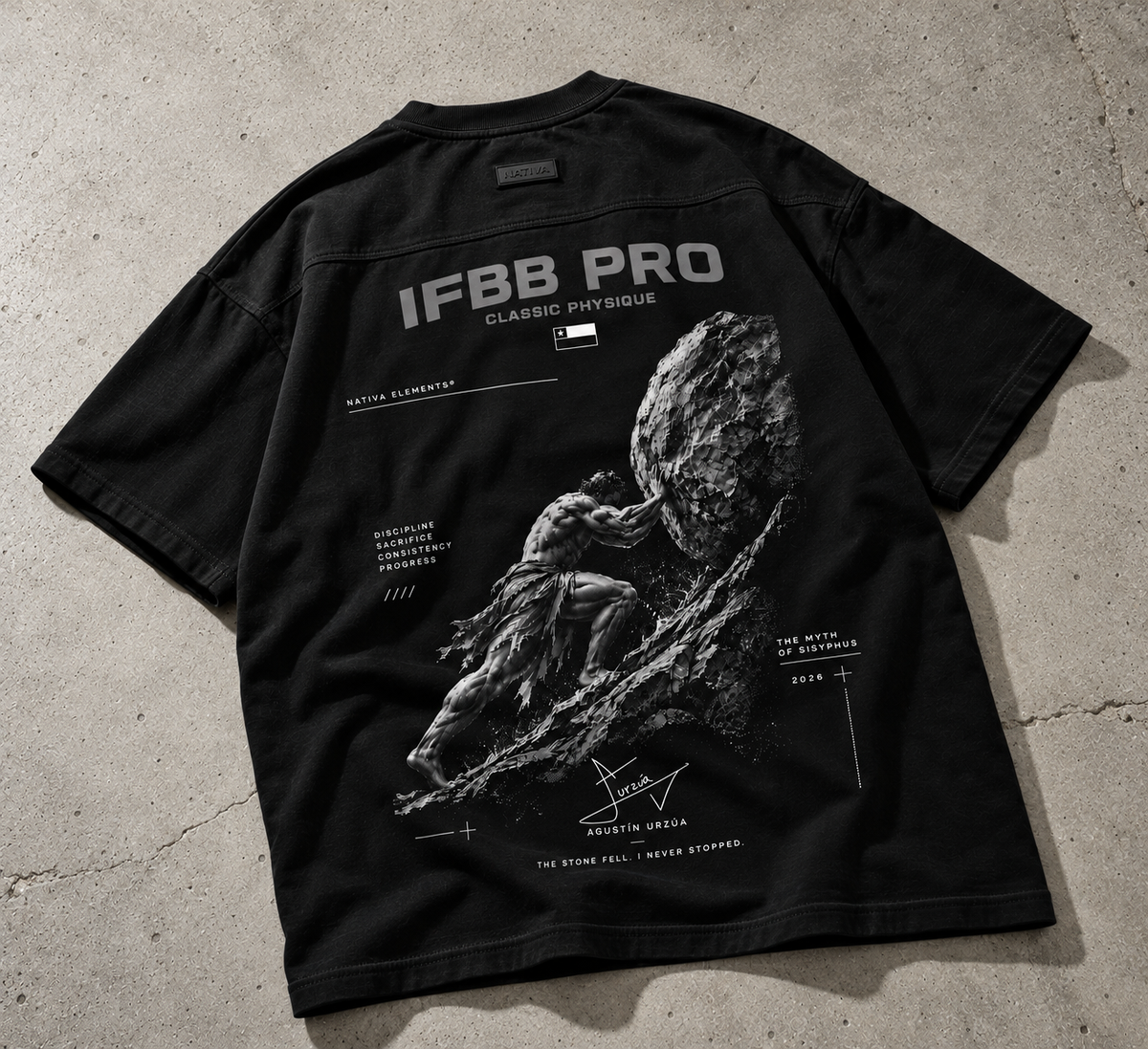 POLERA OVERSIZE SÍSIFO AU x NATIVA IFBB PRO