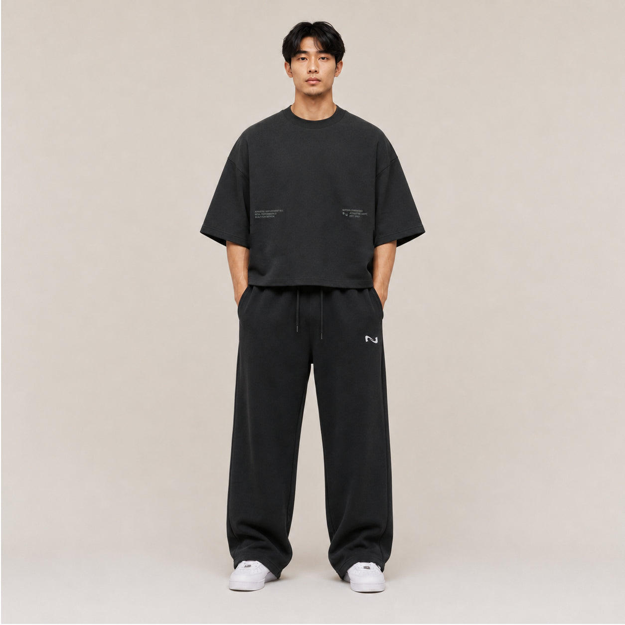 POLERA BOXYFIT NEGRA BASIC® 100% ALGODÓN