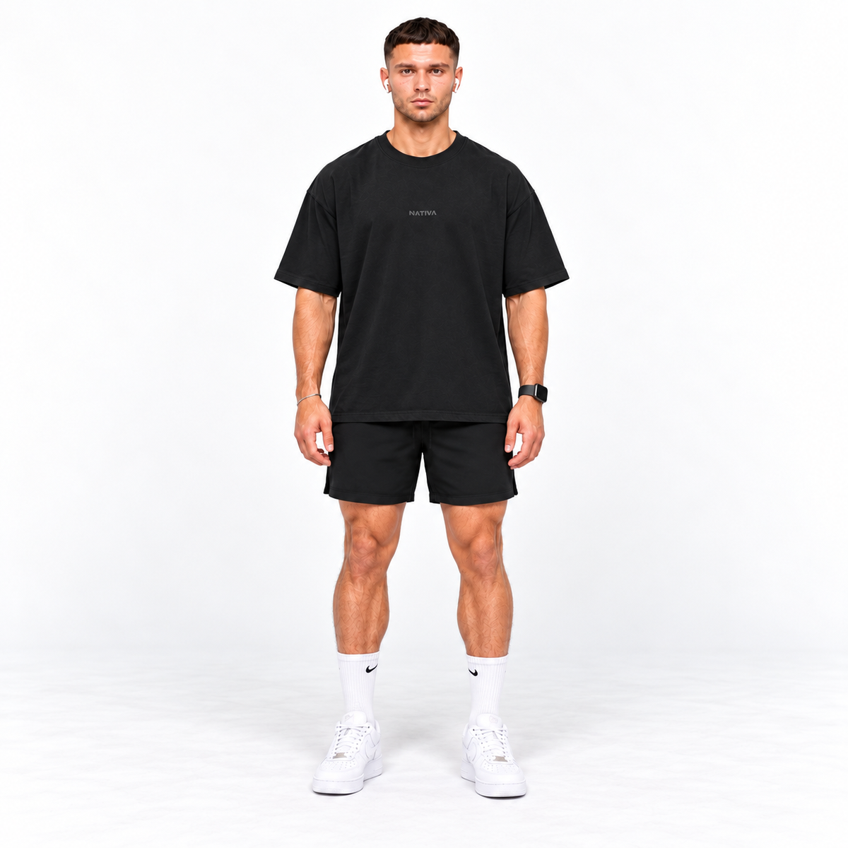 POLERA OVERSIZE FLOR NATIVA NEGRA® 100% ALGODÓN