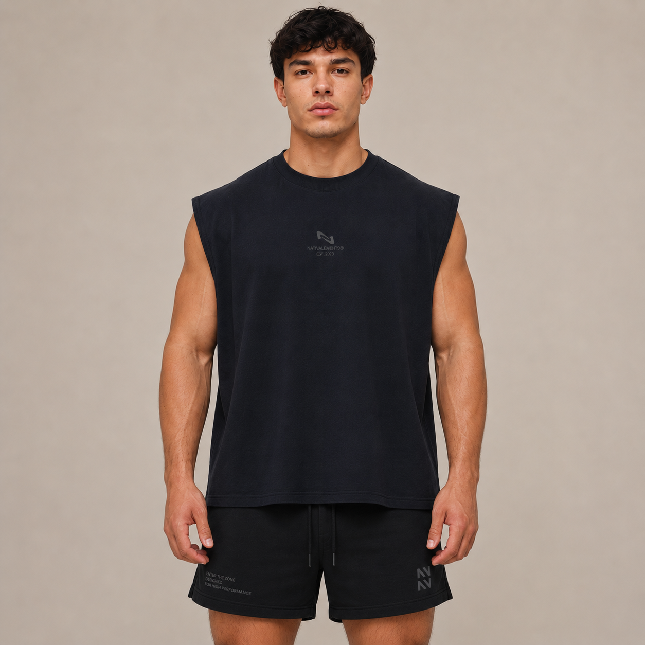 POLERA MUSCULOSA MARINO TANK OVERSIZE 100% ALGODÓN