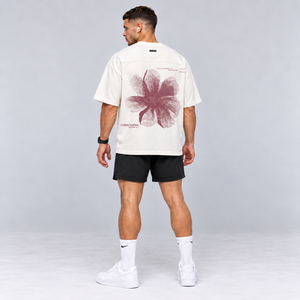 POLERA OVERSIZE FLOR NATIVA BLANCA® 100% ALGODÓN