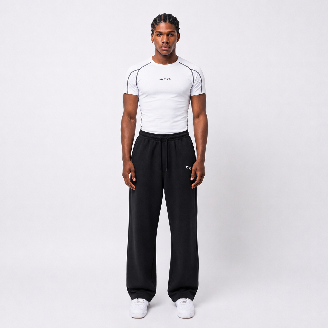 BUZO FIT RECTO NEGRO 100% ALGODÓN