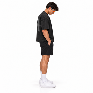 POLERA BOXYFIT ALAS® NEGRO 100% ALGODÓN