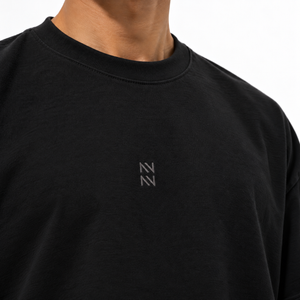 POLERA BOXYFIT ALAS® NEGRO 100% ALGODÓN