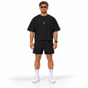 POLERA BOXYFIT NEGRA MOTIONSTATE v2® 100% ALGODÓN