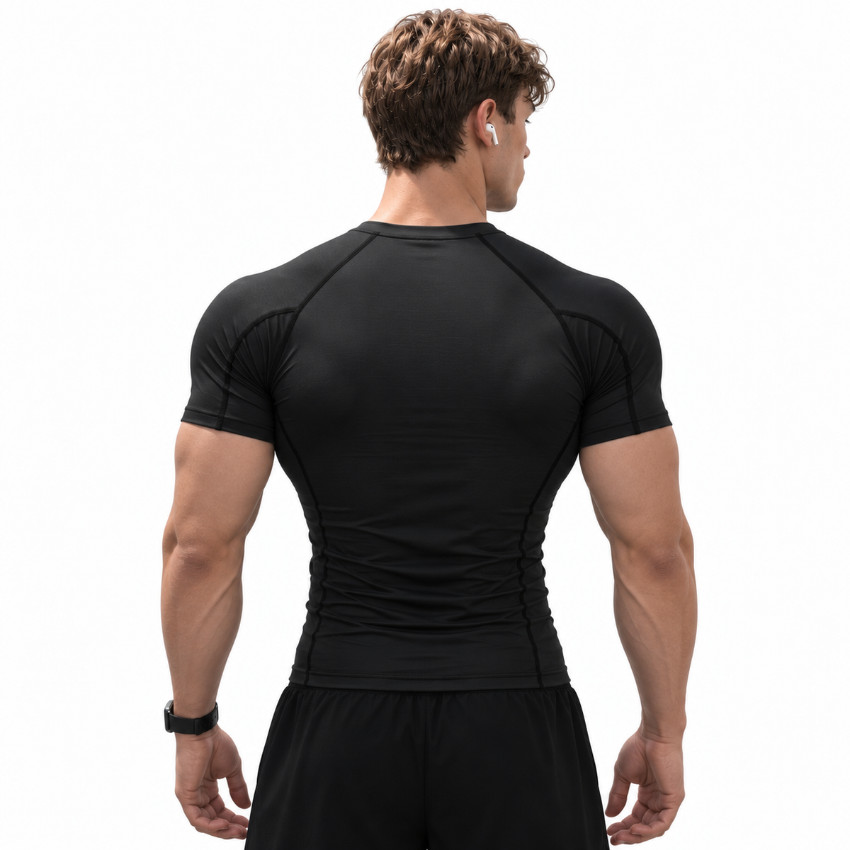 COMPRESS MANGA CORTA ALL BLACK PREVENTA