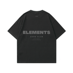 POLERA OVERSIZE NEGRA ELEMENTS® 100% ALGODÓN