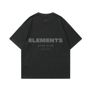 POLERA OVERSIZE NEGRA ELEMENTS® 100% ALGODÓN