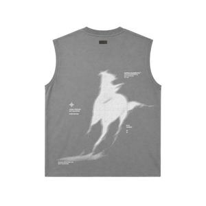 MUSCULOSA TANK OVERSIZE GRIS HORSEPOWER® 100% ALGODÓN