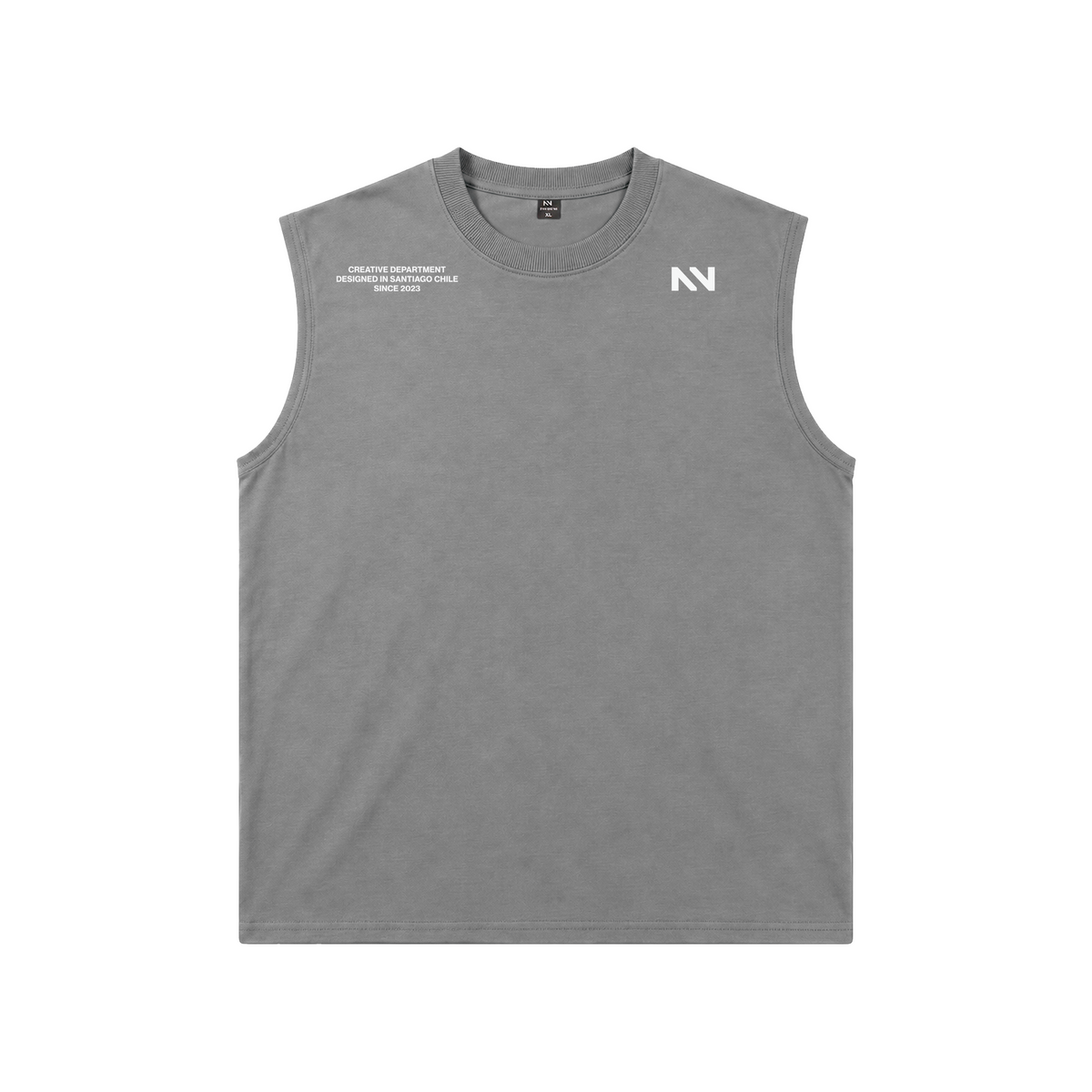 MUSCULOSA TANK OVERSIZE GRIS BASIC® 100% ALGODÓN
