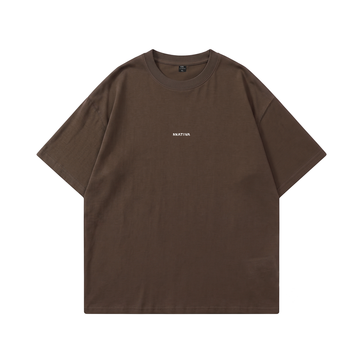 POLERA OVERSIZE BASIC CAFÉ® 100% ALGODÓN