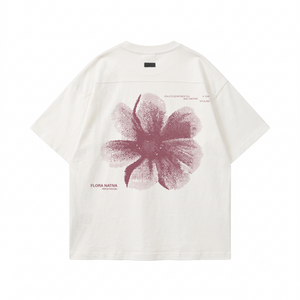 POLERA OVERSIZE FLOR NATIVA BLANCA® 100% ALGODÓN