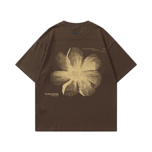 POLERA OVERSIZE FLOR NATIVA CAFÉ® 100% ALGODÓN