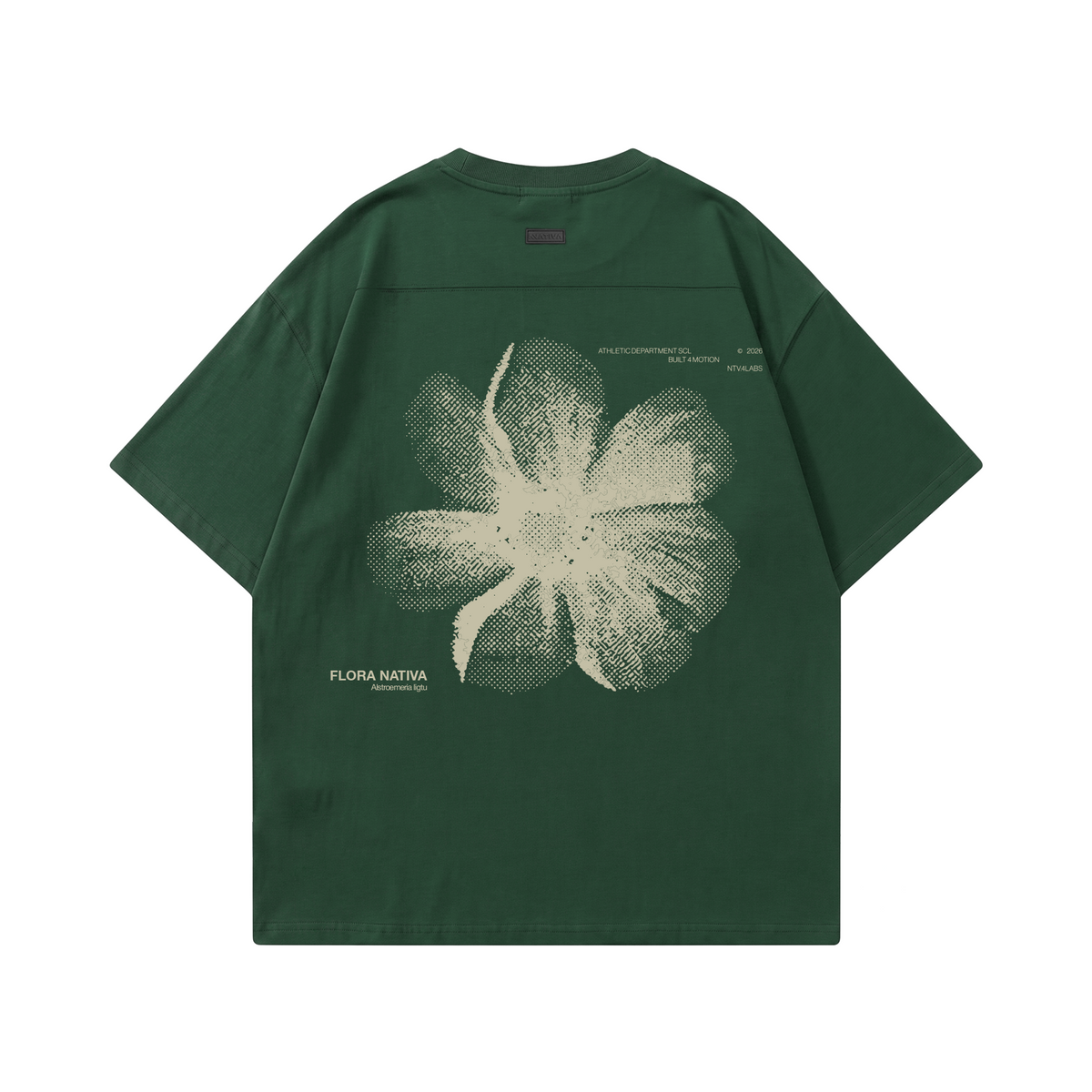 POLERA OVERSIZE FLOR NATIVA VERDE® 100% ALGODÓN