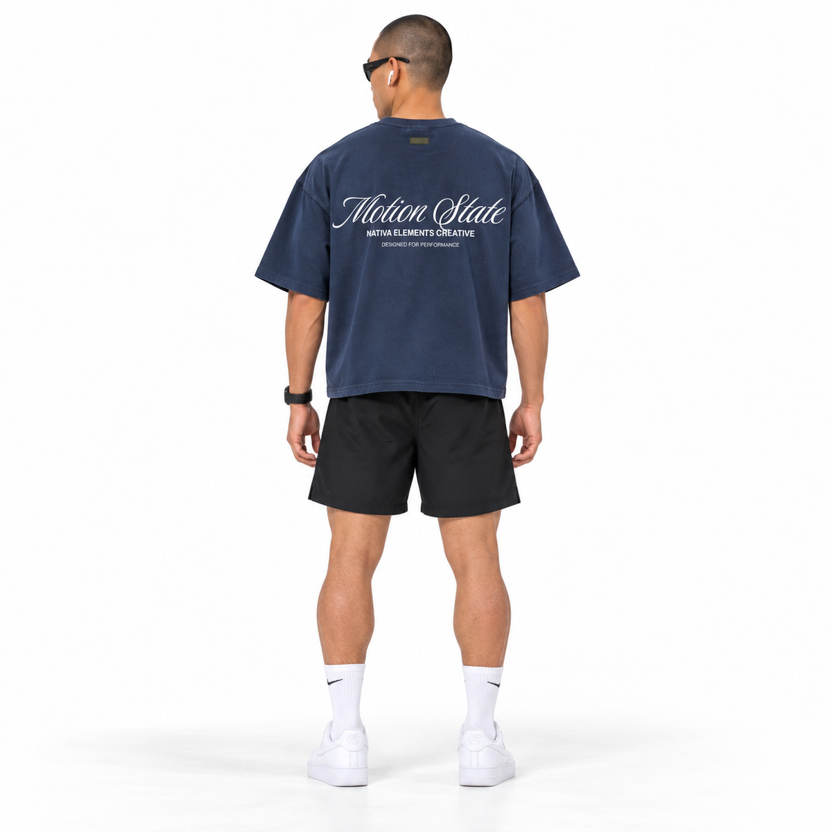 POLERA BOXYFIT AZUL MOTIONSTATE v2® 100% ALGODÓN