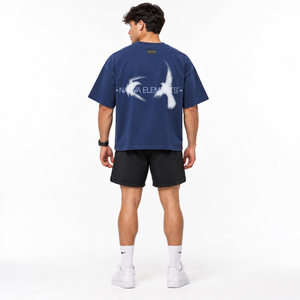POLERA BOXYFIT ALAS® AZUL 100% ALGODÓN