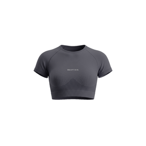POLERA DEPORTIVA GRIS OSCURO MUJER NATIVA