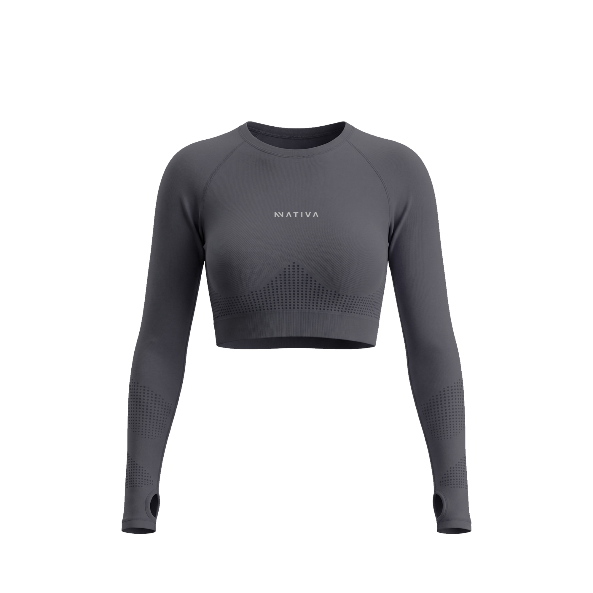 TOP MANGA LARGA DEPORTIVO GRIS OSCURO MUJER NATIVA