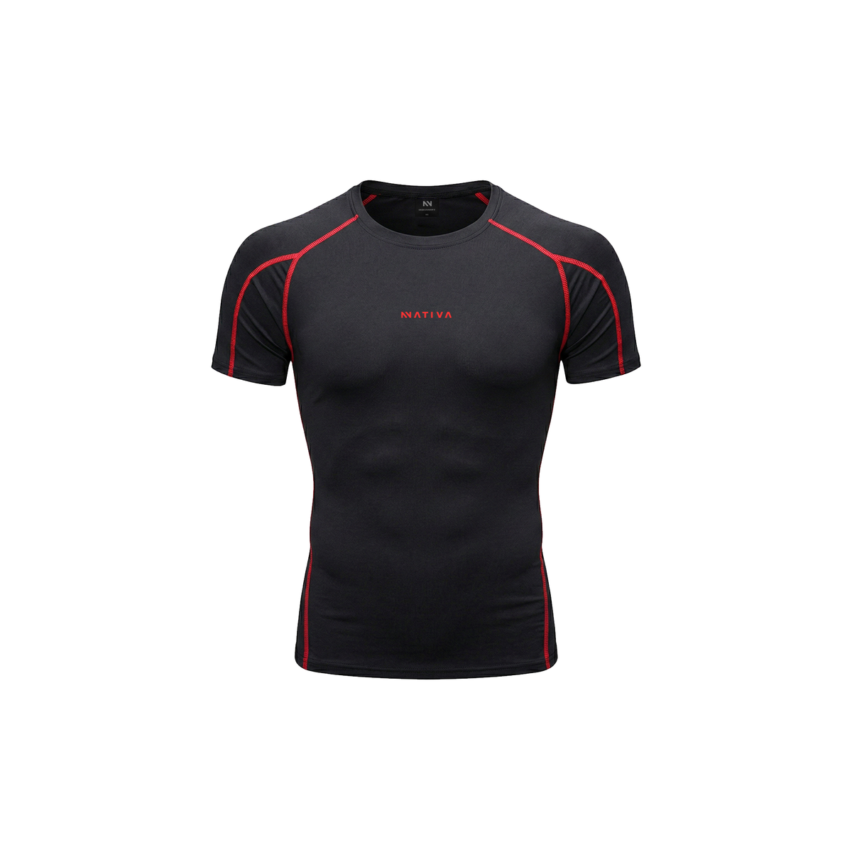 COMPRESS MANGA CORTA NEGRA CON ROJO® PREVENTA
