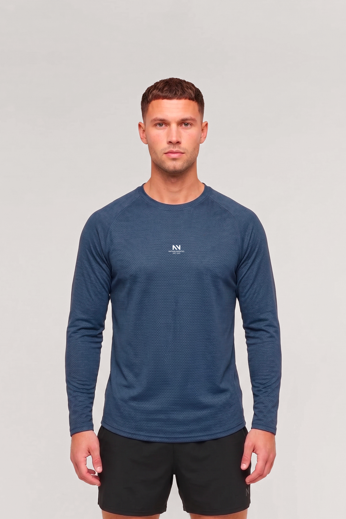 POLERA MANGA LARGA QUICK-DRY AZUL MARINO