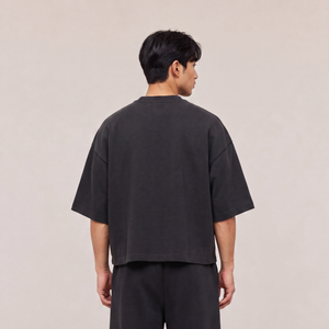 POLERA BOXYFIT NEGRA BASIC® 100% ALGODÓN