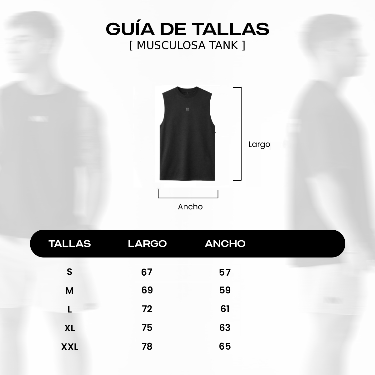 POLERA MUSCULOSA MARINO TANK OVERSIZE 100% ALGODÓN
