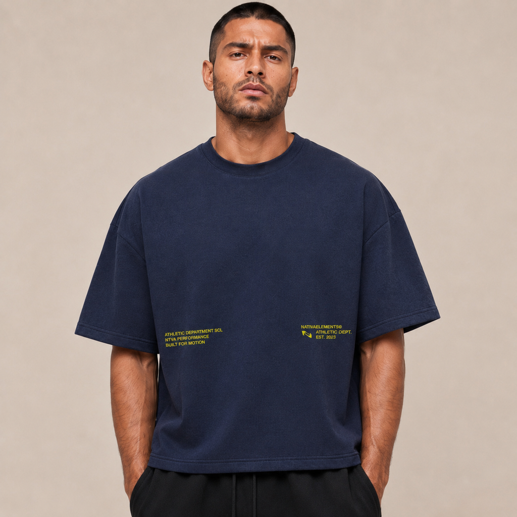 POLERA BOXYFIT MARINO BASIC® 100% ALGODÓN