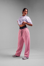 PANTALON BUZO RECTO ROSADO