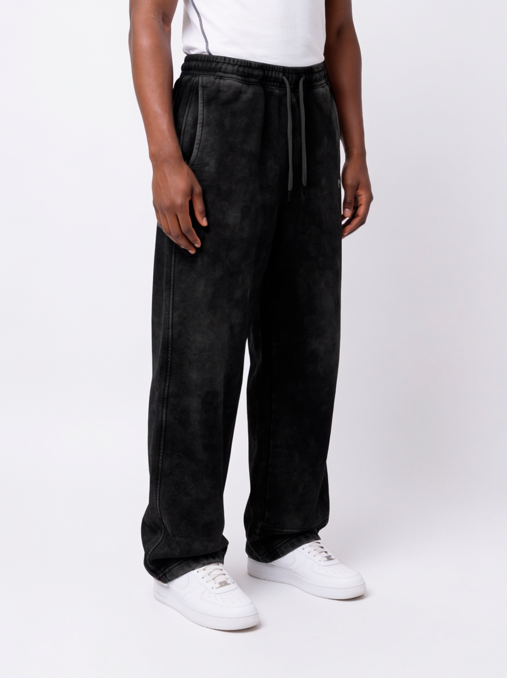 BUZO RECTO NEGRO WASHED PERFECT FIT® 100% ALGODON