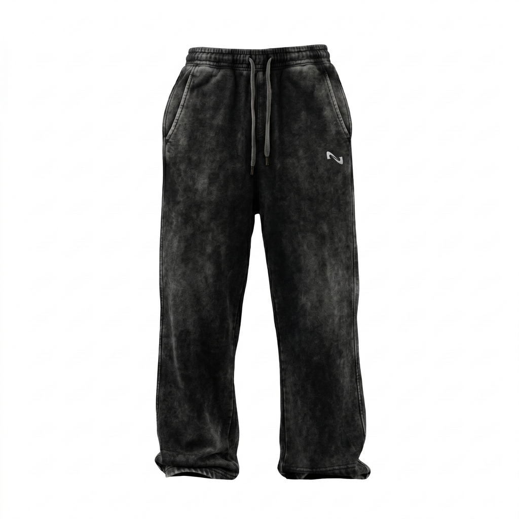 BUZO RECTO NEGRO WASHED PERFECT FIT® 100% ALGODON