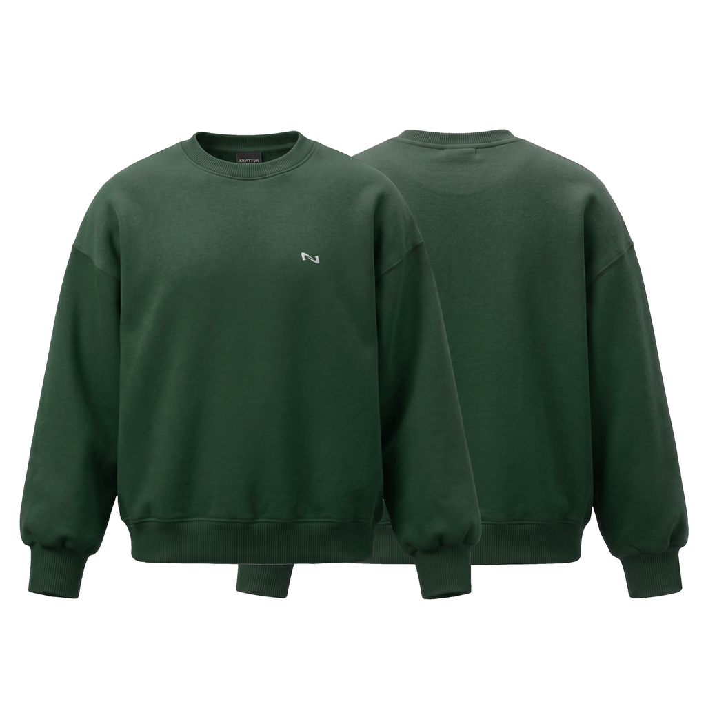 CREWNECK VERDE BASIC® POLERÓN  OVERSIZE