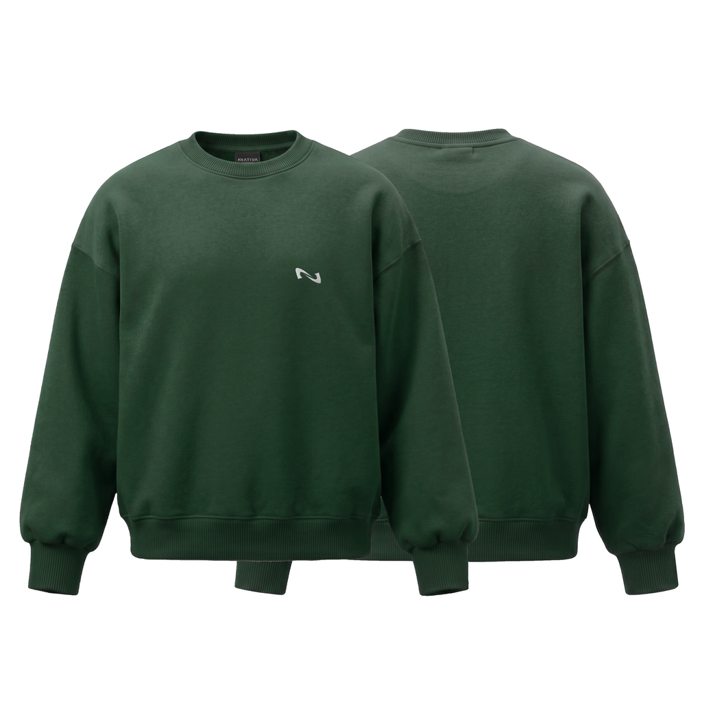 CREWNECK VERDE BASIC® POLERÓN RELAXED FIT