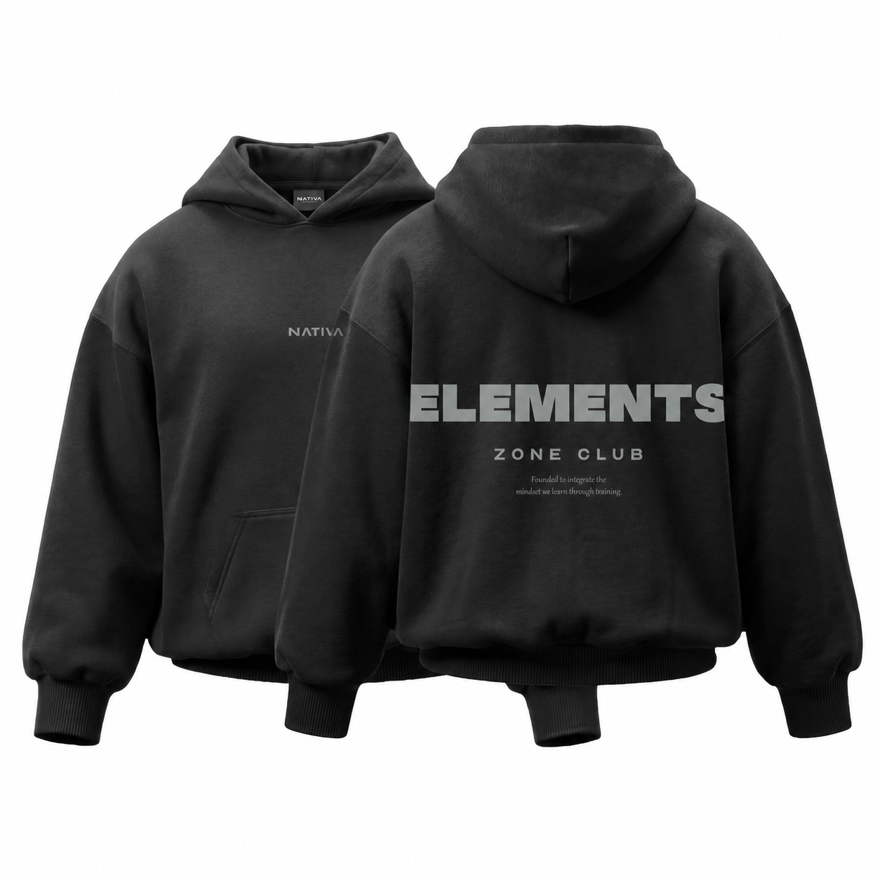POLERON NEGRO ELEMENTS® 100% ALGODÓN