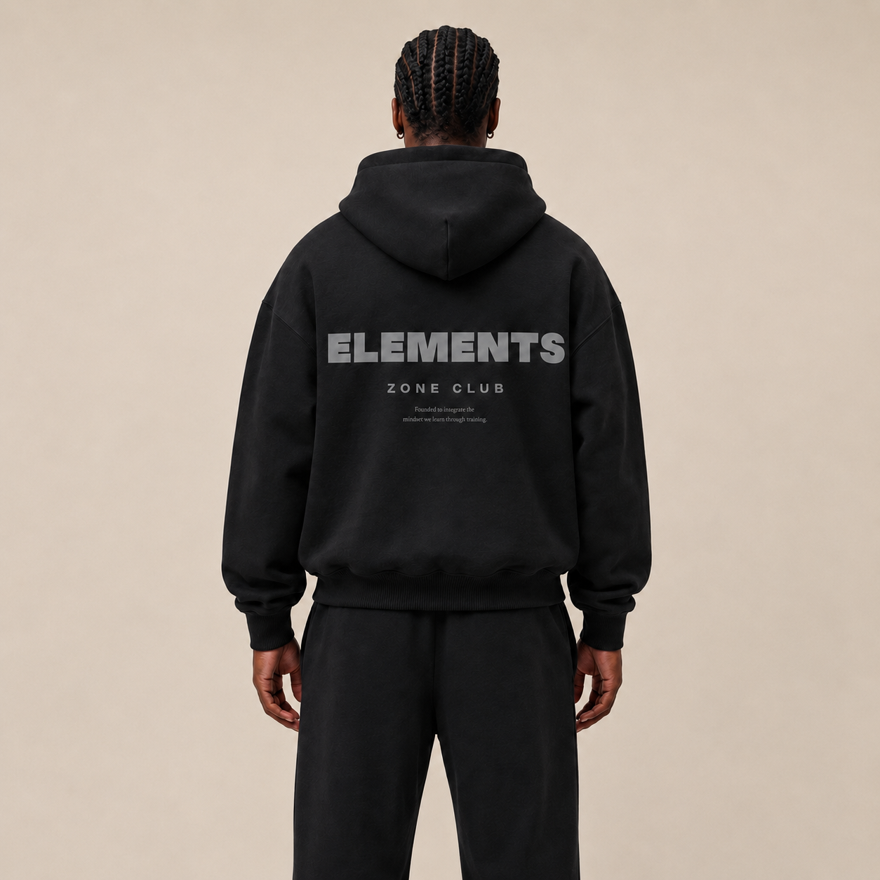 POLERON NEGRO ELEMENTS® 100% ALGODÓN