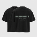 POLERA OVERSIZE NEGRA ELEMENTS® 100% ALGODÓN