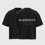 POLERA OVERSIZE NEGRA ELEMENTS® 100% ALGODÓN