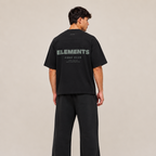 POLERA OVERSIZE NEGRA ELEMENTS® 100% ALGODÓN