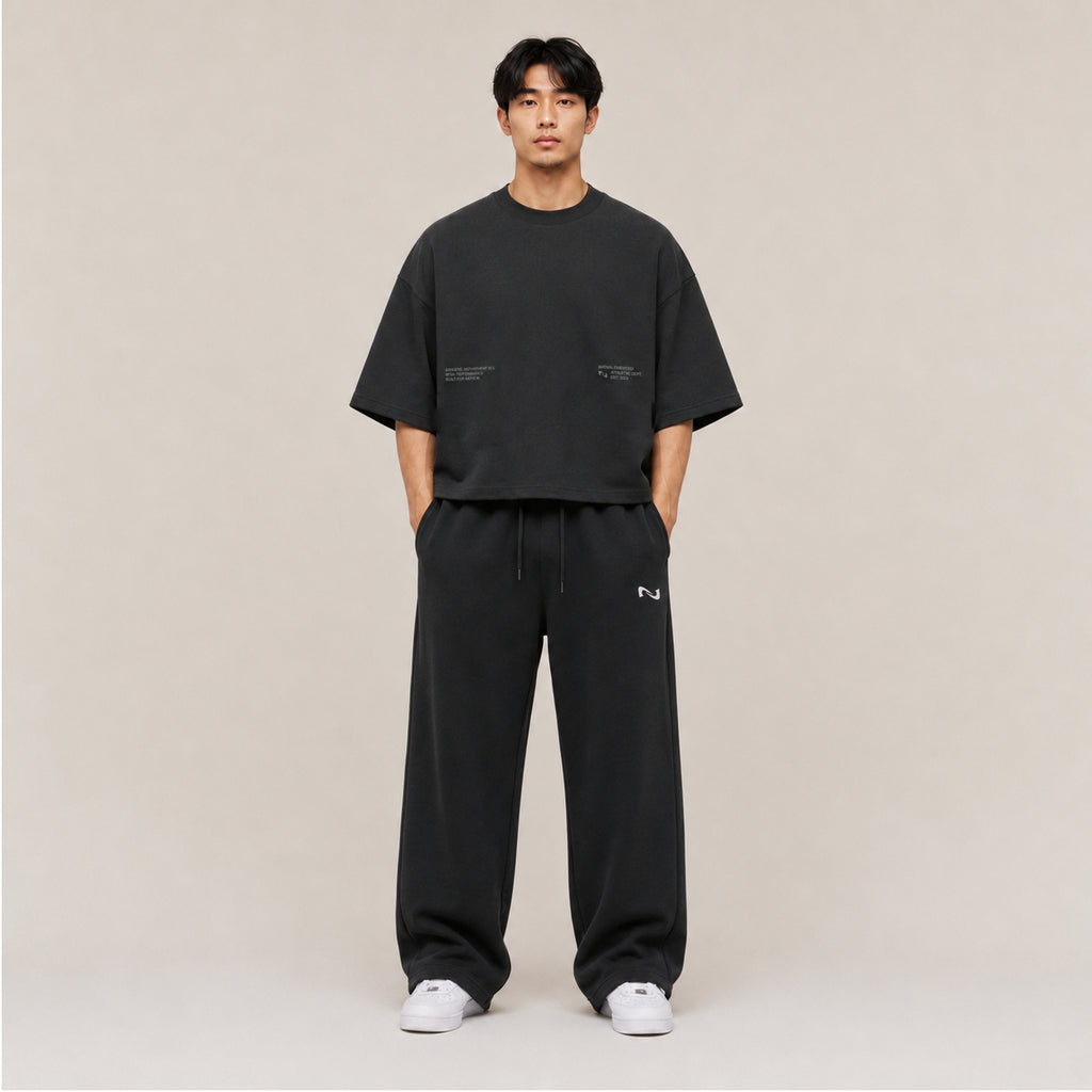 POLERA BOXYFIT NEGRA BASIC® 100% ALGODÓN