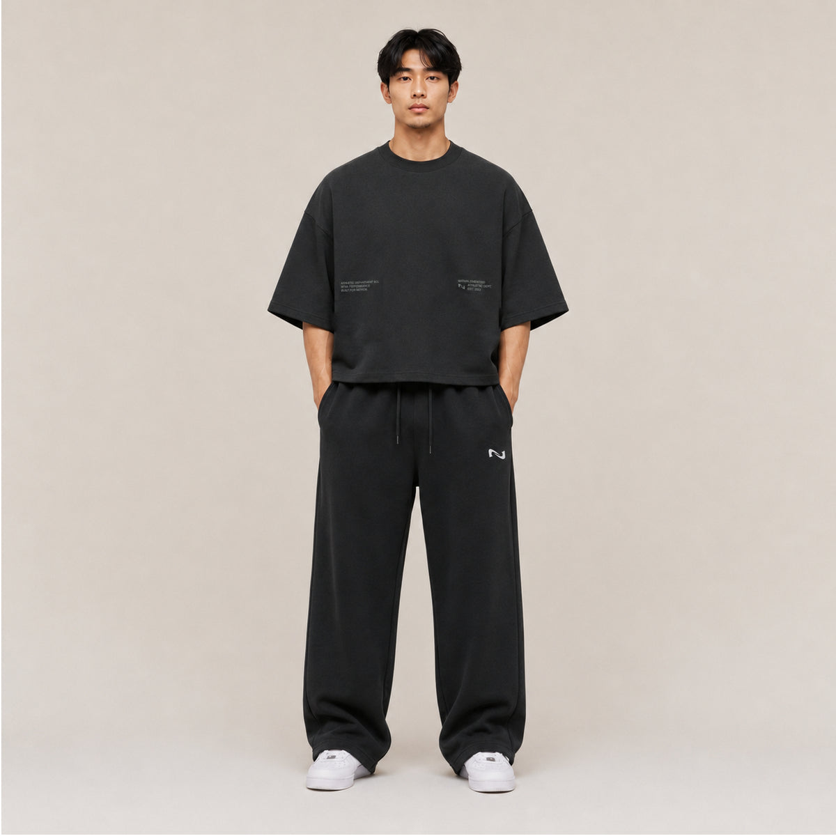 POLERA BOXYFIT NEGRA BASIC® 100% ALGODÓN