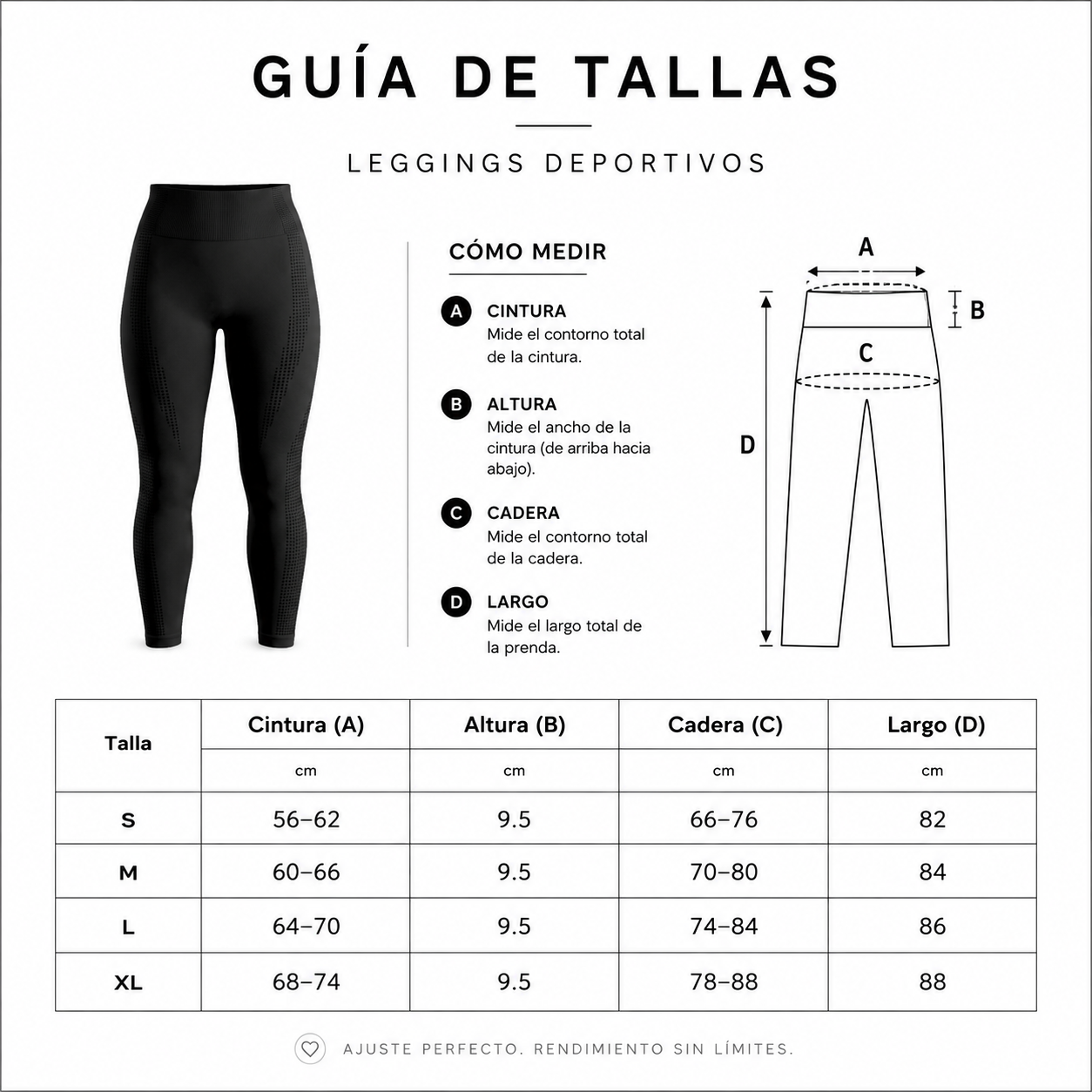 LEGGINGS DEPORTIVO NEGRO MUJER NATIVA
