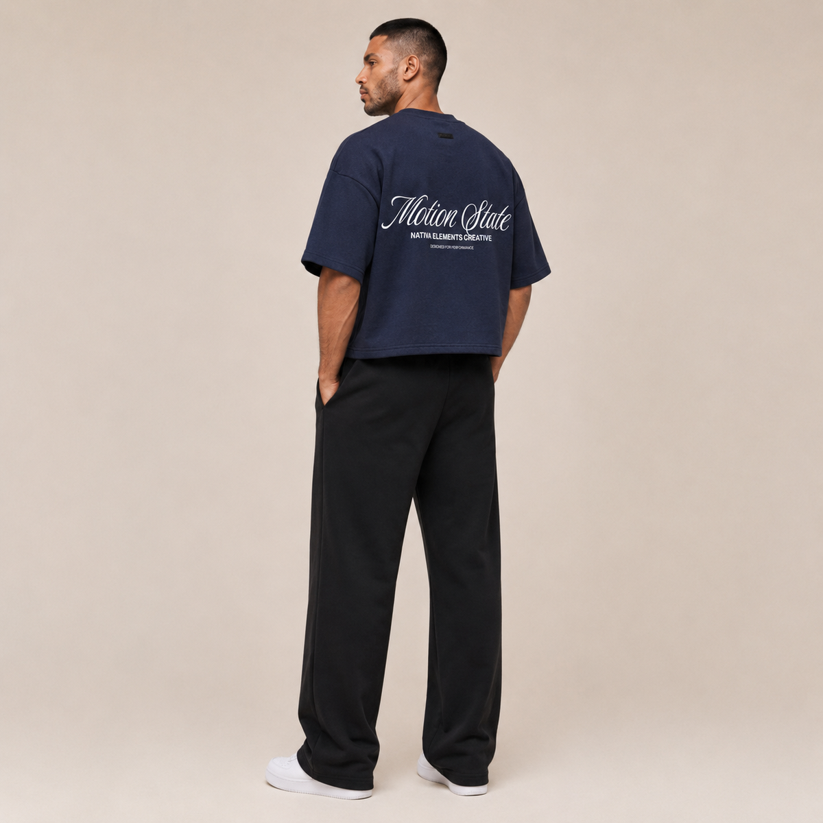 POLERA BOXYFIT MARINO MOTIONSTATE® 100% ALGODÓN