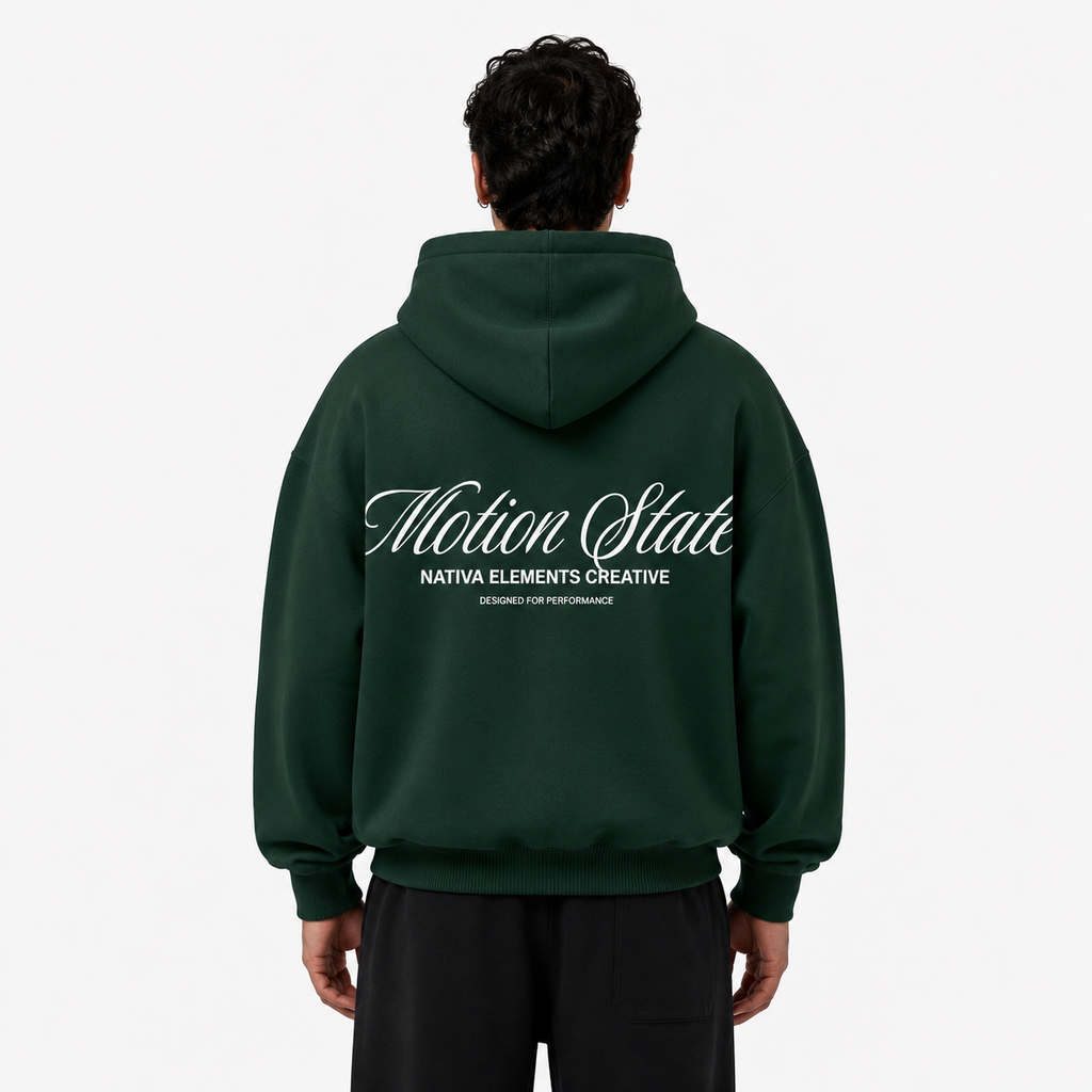 POLERON BOXYFIT CON CIERRE VERDE MOTIONSTATE® 100% ALGODÓN