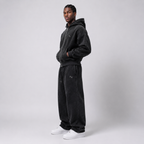 BUZO RECTO NEGRO WASHED PERFECT FIT® 100% ALGODON