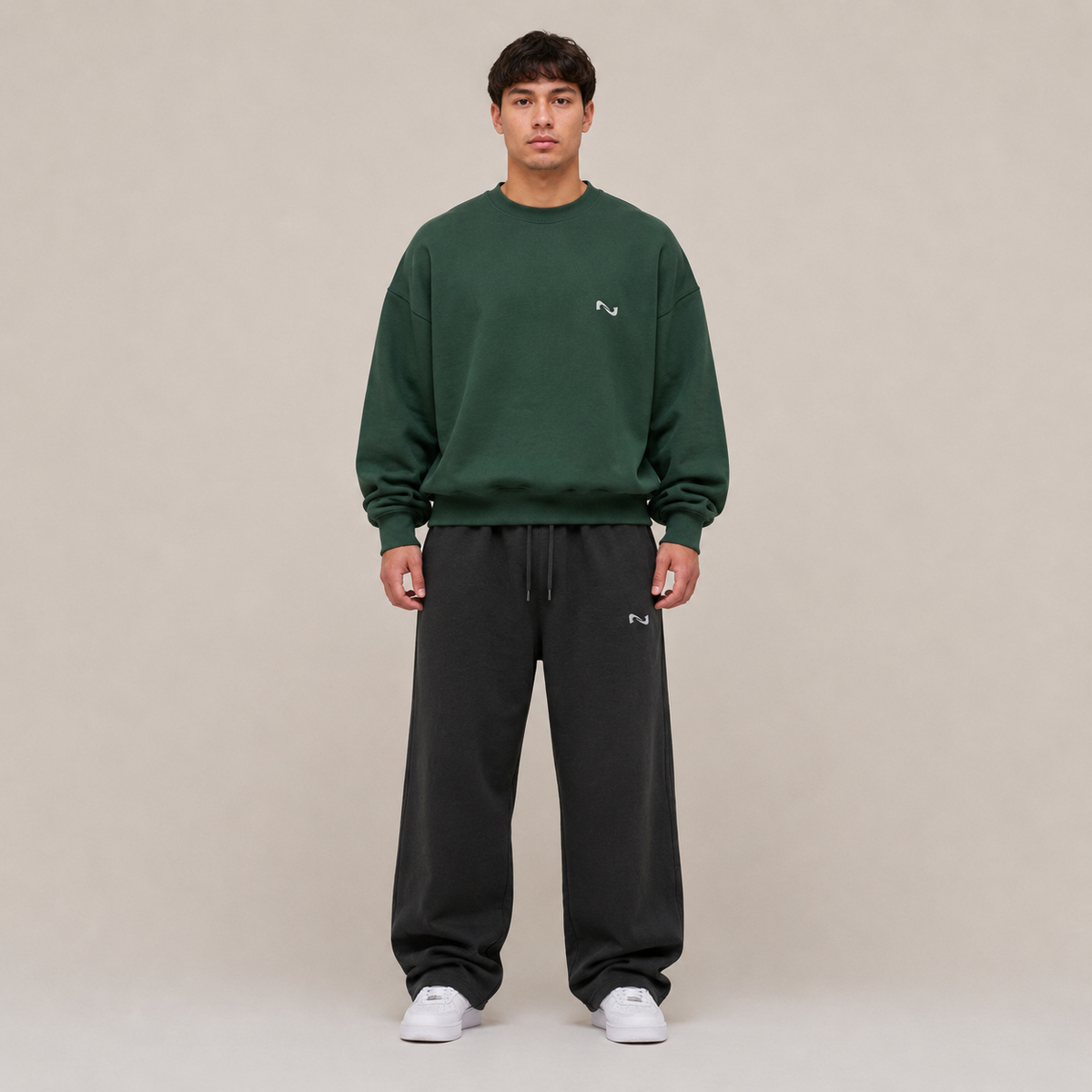 CREWNECK VERDE BASIC® POLERÓN RELAXED FIT