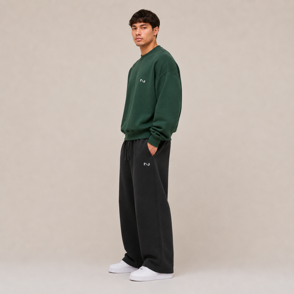 CREWNECK VERDE BASIC® POLERÓN RELAXED FIT