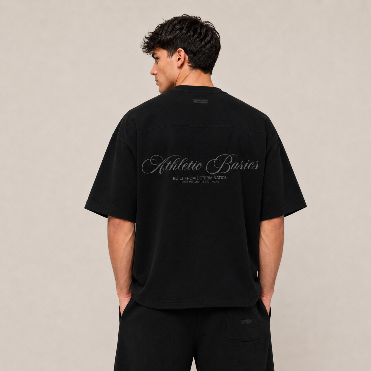 POLERA OVERSIZE NEGRA ATHLETIC® 100% ALGODÓN