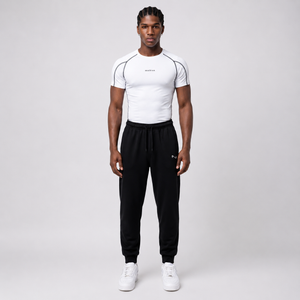 BUZO CON ELASTICO NEGRO JOGGER 100% ALGODON
