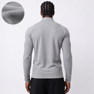 SWEATER QUARTER ZIP GRIS POLAR