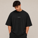 POLERA OVERSIZE NEGRA ELEMENTS® 100% ALGODÓN